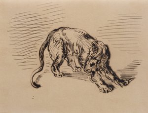 Tigre asustado por una serpiente, 1858 de Ferdinand Victor Eugene Delacroix